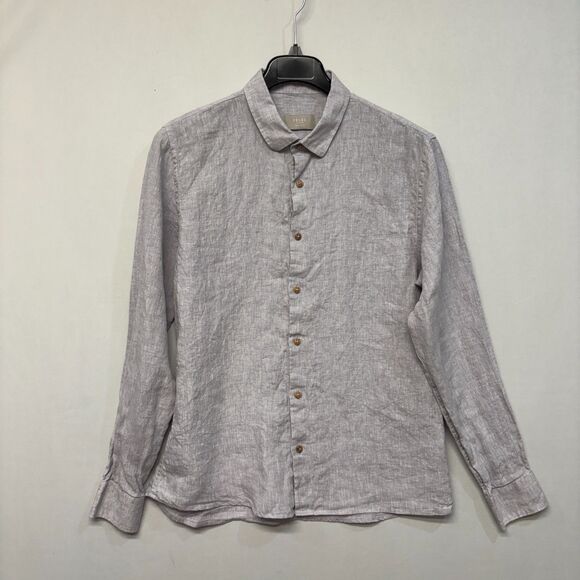 Velez Artisan Men 100% Linen Button Shirt Top Size Large Semi Fit D034 -23 - Picture 16 of 16